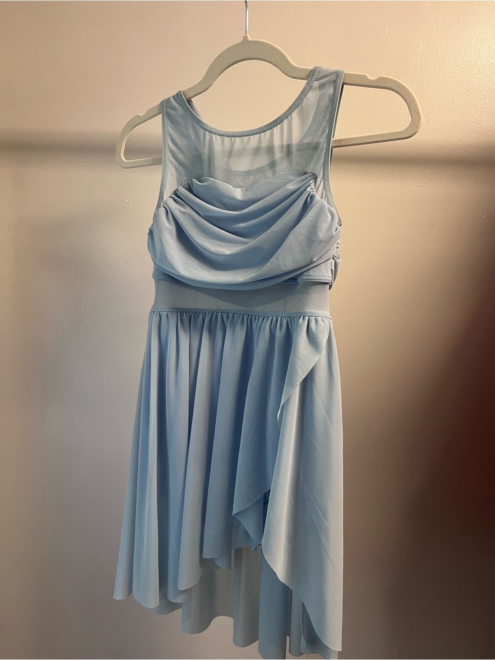 balera Light Blue Draped Bodice Dance Dress